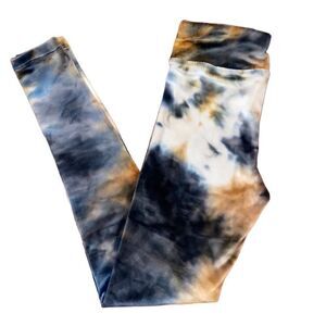 Planet Gold High Rise Tye-Dyed Velour Leggings